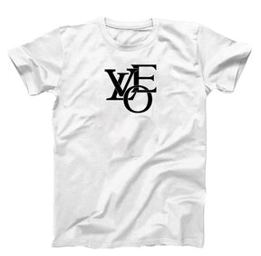 White T-shirt, with black graphic text love