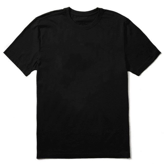 Men's Black Premium Crew neck t-shirt, with short sleeve